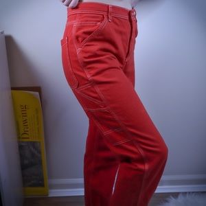 Straight Leg 90s inspired Red Denim Jeans